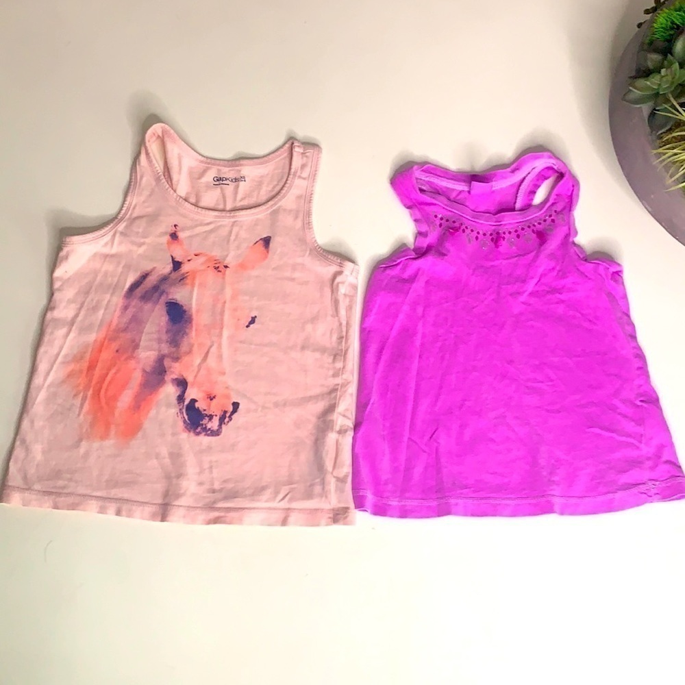 Gap Kids 4 bundle two tank tops pink purple design